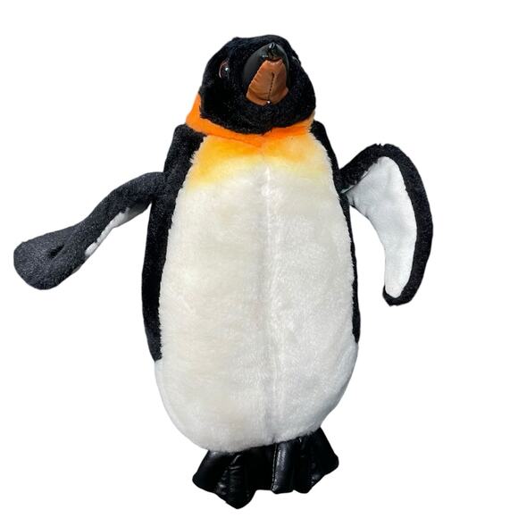 SeaWorld Plush Emperor Penguin Stuffed Animal Faux Leather Feet Realistic 11” - Picture 2 of 12